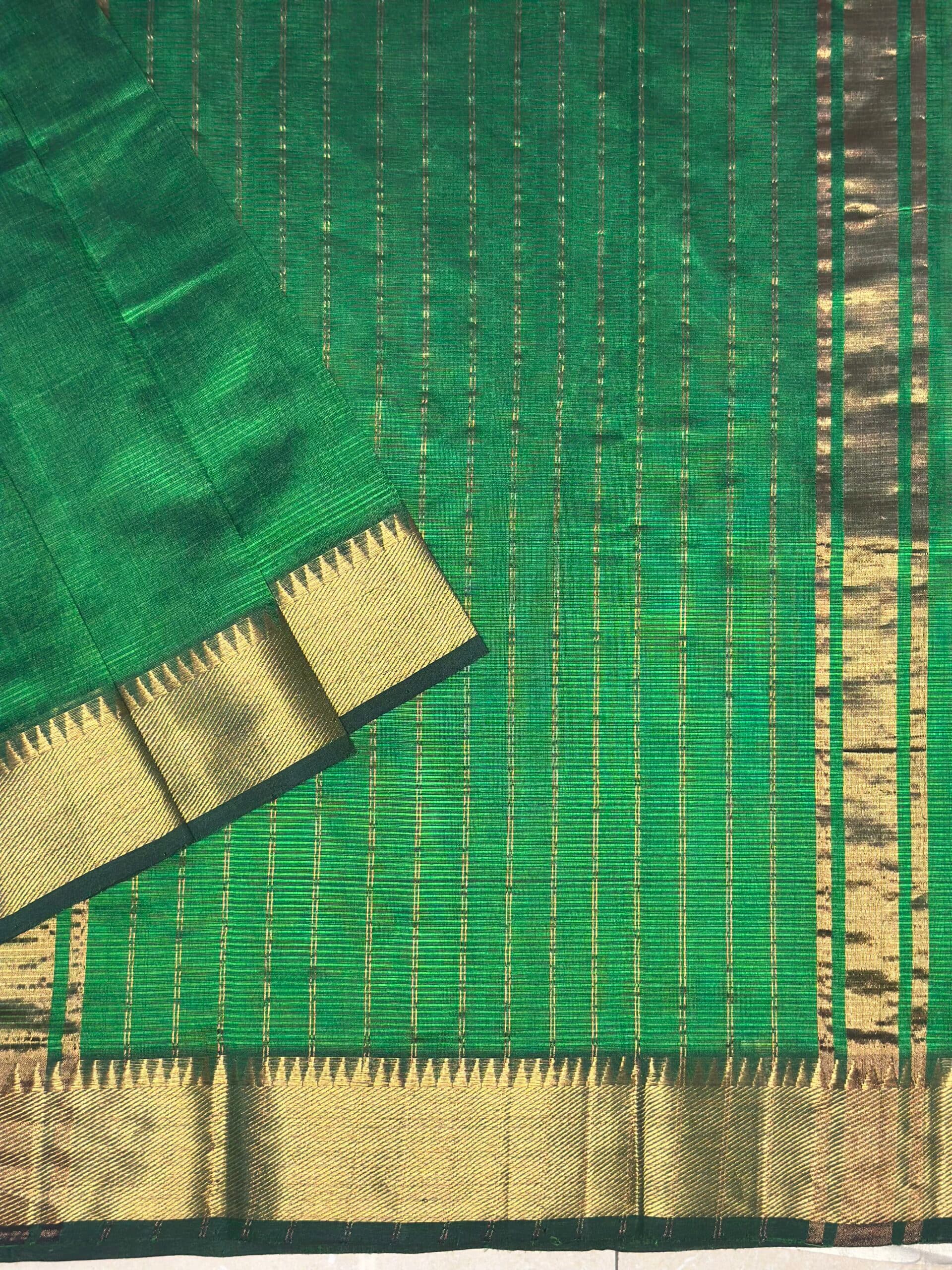 Turquoise & Gold Royal Kanchipuram Silk Saree